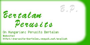 bertalan perusits business card